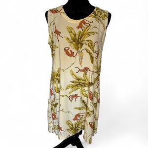 Vintage Peppermint Bay Monkey Tiki Shift Dress Size Large